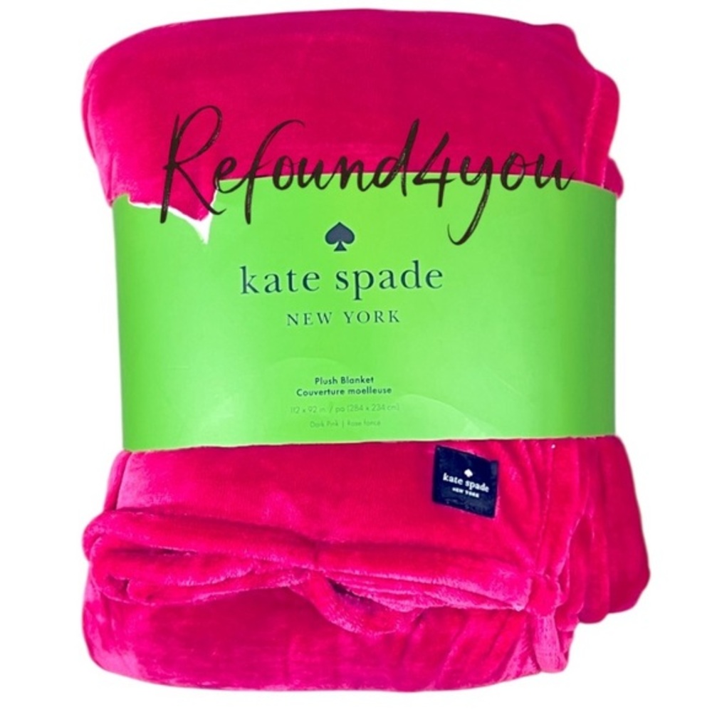 Kate Spade - ‘Fuchsia’ Plush Blanket. Full/Queen. 98“ x 92“ NWT. Firm! Last one!